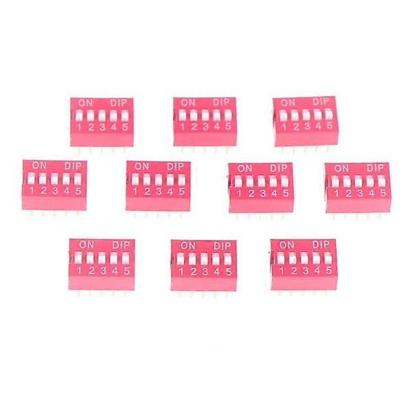 10 stk. Slide Type Switch Module 1 2 3 4 5 6 8PIN 2.54mm DIP Rød Pitch Toggle Switch Rød Snap Switch Dial Switch IGMOPNRQ A2