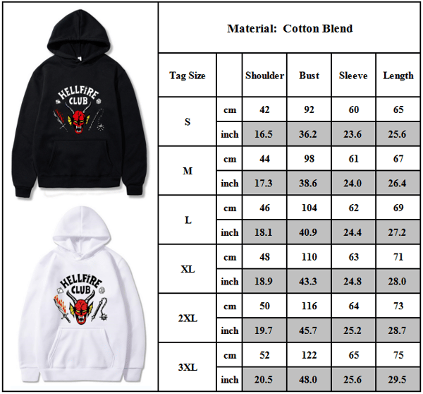 Stranger Things 4 Hellfire Club Hettegenser Sweatshirt Topp M lys grå light grey 3XL