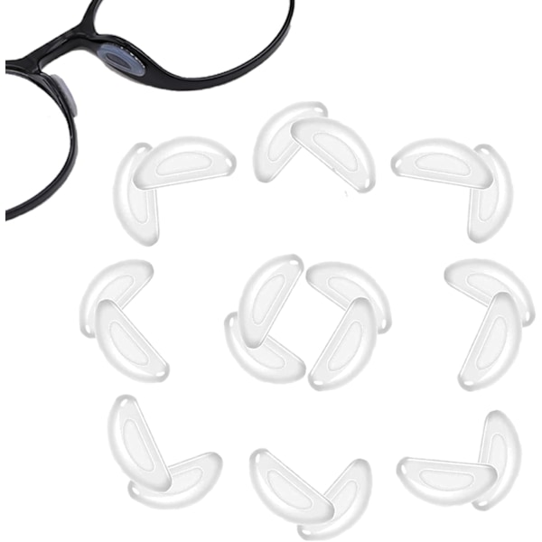 Selvklebende neseputer for briller, 10 par sklisikre silikon neseputer for briller, selvklebende neseputer for briller og solbriller.