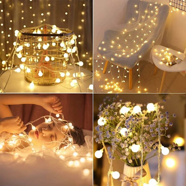 2-pack Fairy Lights, 6 m 40 LED Slingor Utomhus Vattentät IP65 med 16 Färger Timer Fjärrkontroll, Fairy Lights