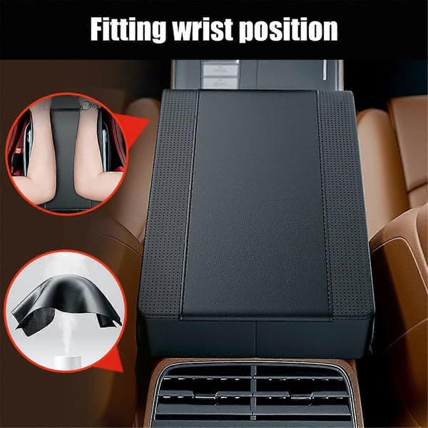 Universal Bil Armlene Boosterpute, Ny Memory Bomull Bil Armlene Bokspute Auto Senterkonsollpute Black