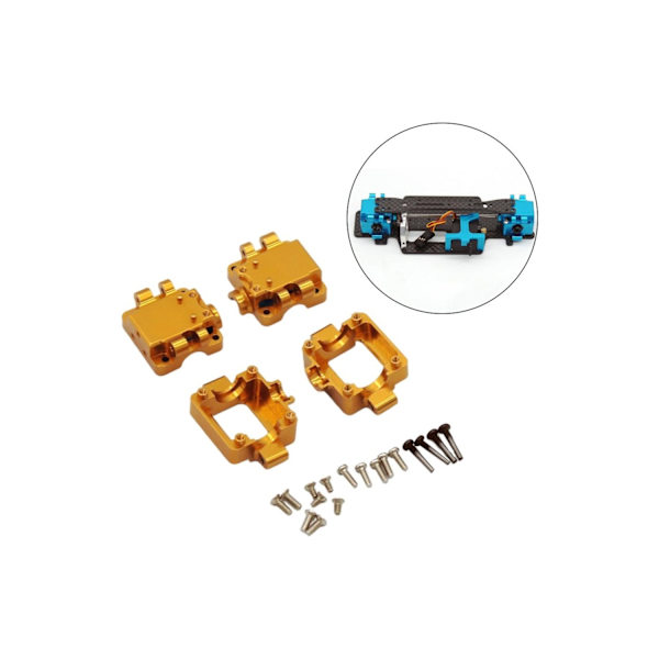 Aluminiumlegering RC Bil Växellåda Set Metall Växellåda för Wltoys 1/28 K969 K989 P929 RC Bil Uppgraderingsdelar Tillbehör - Guld Red