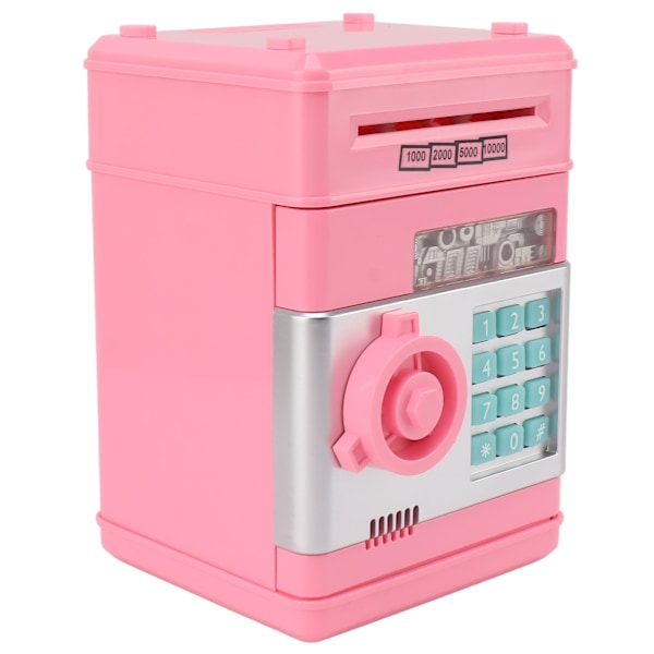 2 Lägen ATM Spargris Digital Elektronisk Papperspeng Mynt Säkert Skåp Sparbox med 7 Musikspår för Barn Rosa 0.7