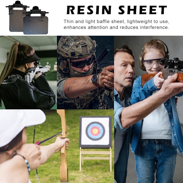 2 st internationella standard skytteglaslappar, sportskytte högfokus glaslappar, förbättrad skjutprecision, siktning assisterad