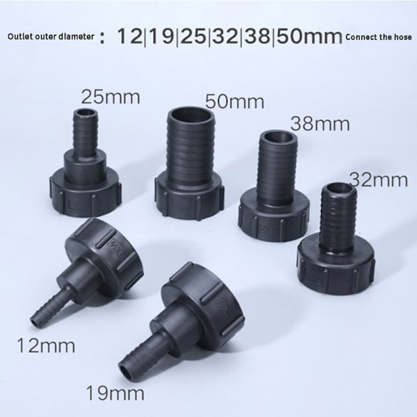 1/2\" til 2\" Vand IBC Tank Adapter Havevandslange Adapter Vandhane Connector C