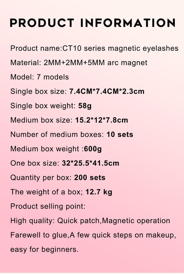 {YM}Magnetiske øjenvipper Sæt Model 7