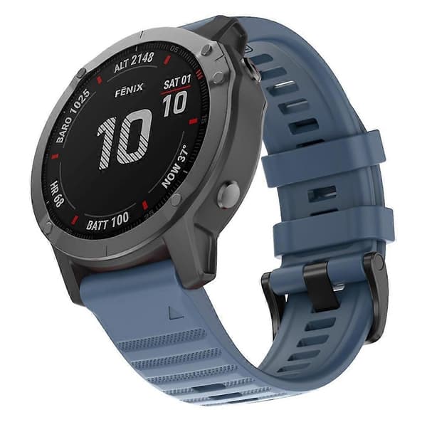 Til Garmin Fenix 6X 26mm silikonerem Cyan