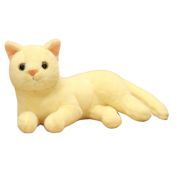 Härlig Katt Plyschdocka Kreativ Söt Simulation Gosedjur För Baby Kramande Plyschleksak Beige
