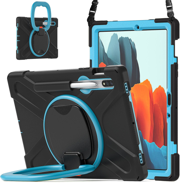 För Samsung Galaxy Tab S7 Plus Fe case Magnetiskt cover med pennhållare för Galaxy Tab S6 Lite Tab A 10,1 A 8 A7 10,4 Case Blue Green Tab S6Lite T610 615