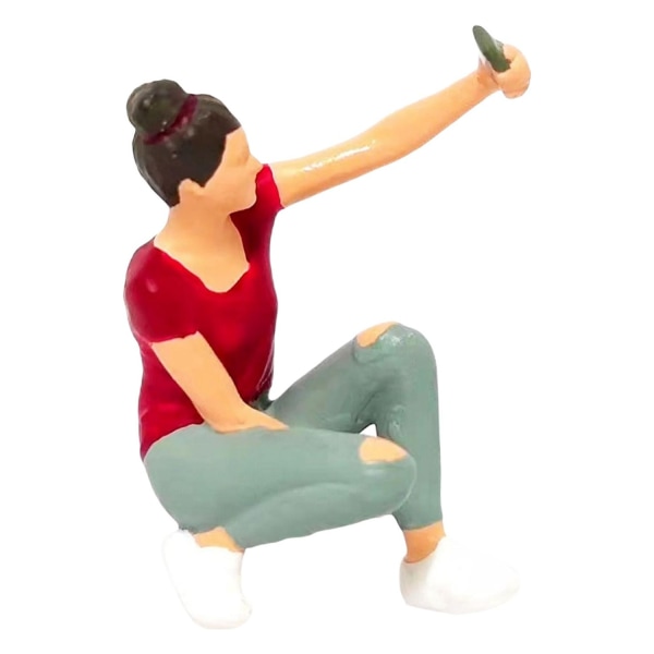 1/64 målad figur selfie figur modell tredimensionell modell handgjord röd