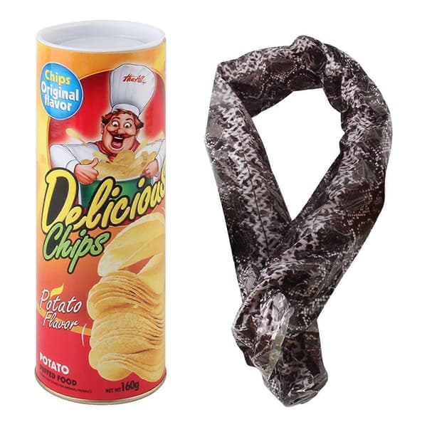 Potatischips Orm Skämt Burk Leksaksset Clear