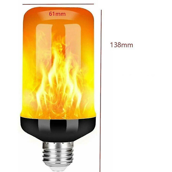 90 LED Flammelampe Pære Brændende Ild Effekt Lyspære Dekor E27/b22 B22