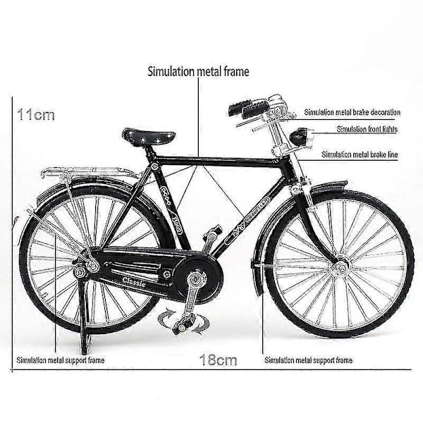 {YM}1:10 Klassisk Retro Cykelmodelpynt i Legering