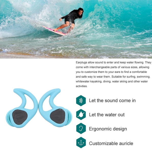 Öronproppar för simning Mjukt silikonljud Vattentäta öronproppar Dykning Vattensurfning Simning Vattentät Touch Öronproppar Snorkling Set|näsa/öronklämmor| Two Set plus box