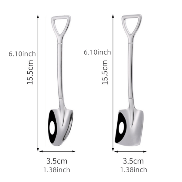 Sæt med 10 rustfri stål skeer til kaffe, is og desserter, perfekt til køkkenbrug. Round head*10pcs