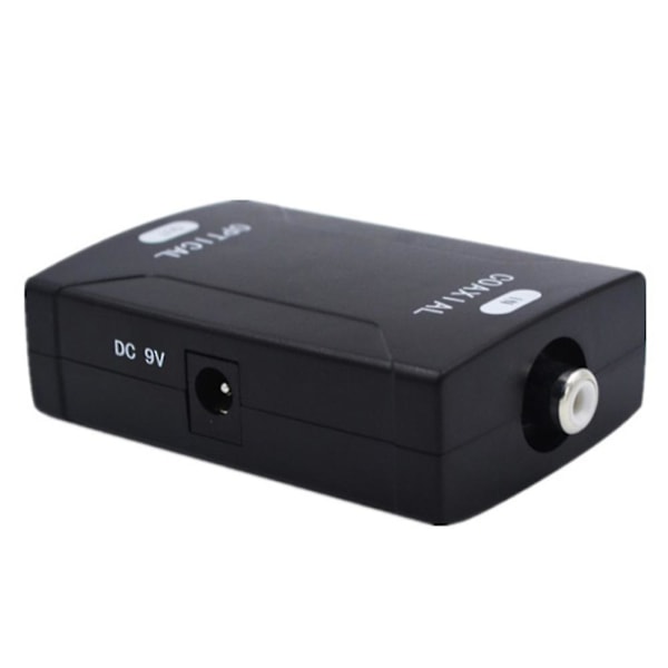 Digital Koaxial RCA till Optisk TOSlink SPDIF Ljudkonverter Adapter Stödjer 5.1 och DTS S
