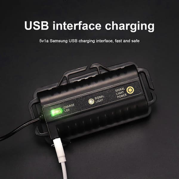 Skywolfeye USB Oppladbar 8 LED Hodelykt Arbeidslys A