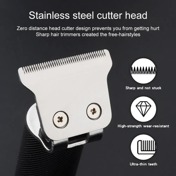 2023 Vintage Body T9 sladdlös elektrisk rakapparat Hårklippningsmaskin för man hårklippare Barber skäggtrimmer USB Metal black