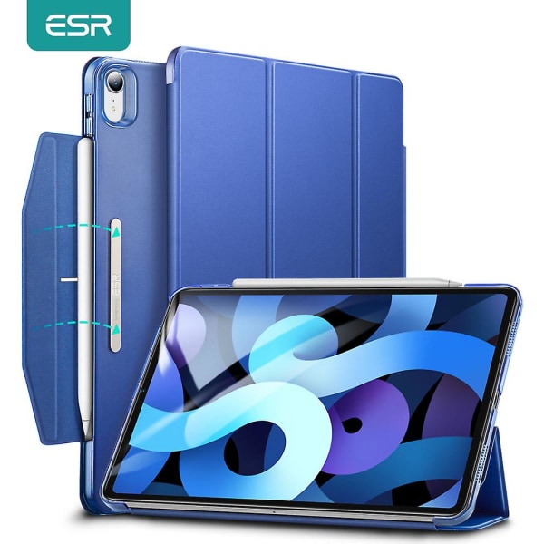 För Ipad Air 4 Case För Ipad 9th 8th 7th/ipad Mini 6/ipad Pro 11 12.9 2021 Smart Cover Med Pennhållare Trifold Case Blue iPad Pro 11 2021