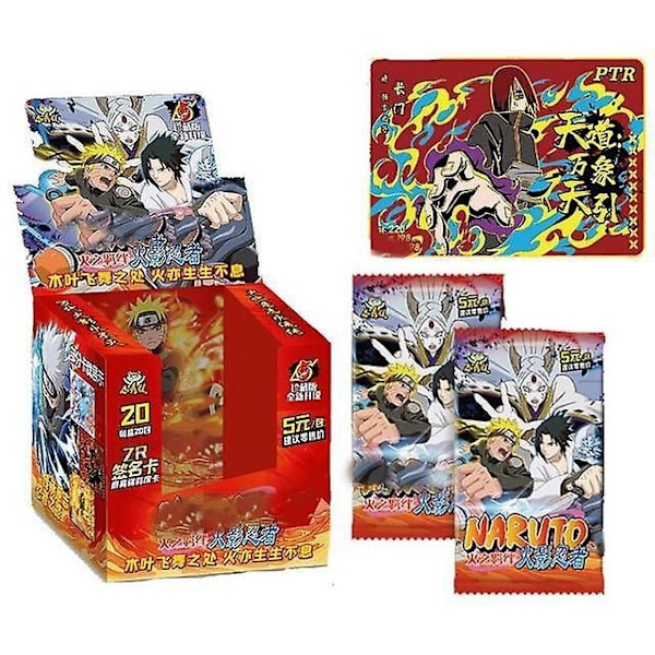 Naruto Spillekort Japansk Tegnefilm Schoolmaster Serie Ssp Kort Uchiha Sasuke Ninja Krig R Børnelegetøj O 20PACK 80PCS