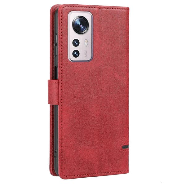 För Xiaomi 12 Classic Plånboksfodral i Läder Red