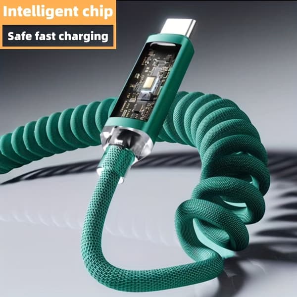 USB A til Type-C Superrask Ladekabel | 1/2 Meter, Nylonflettet Black 39.37inch=3.3FT