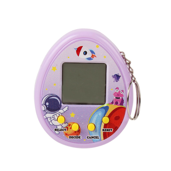 Elektronisk husdjursmaskin virtuell husdjursuppfödning vriden äggleksak mini elektronisk spelmaskin nyckelring Purple rounded