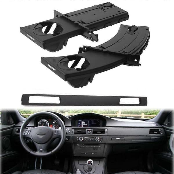 Bil Venstre & Højre Kopholder Sæt med Trim Panel Sort til- E90 E91 E92 E93 2005-2012 51459173469 51459173463 black