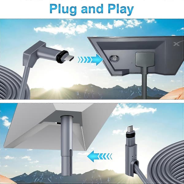 Starlink Gen 2-kabel 75FT Kompatibel med Actuated 2, vanntett for rektangulær satellitt V2