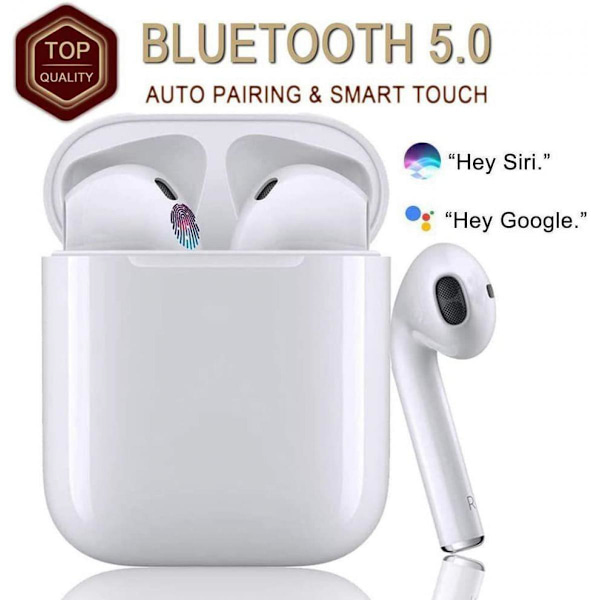 I12 Bluetooth 5.0 -kuulokkeet, 48 tunnin melua vaimentavat stereolangattomat kuulokkeet - valkoinen