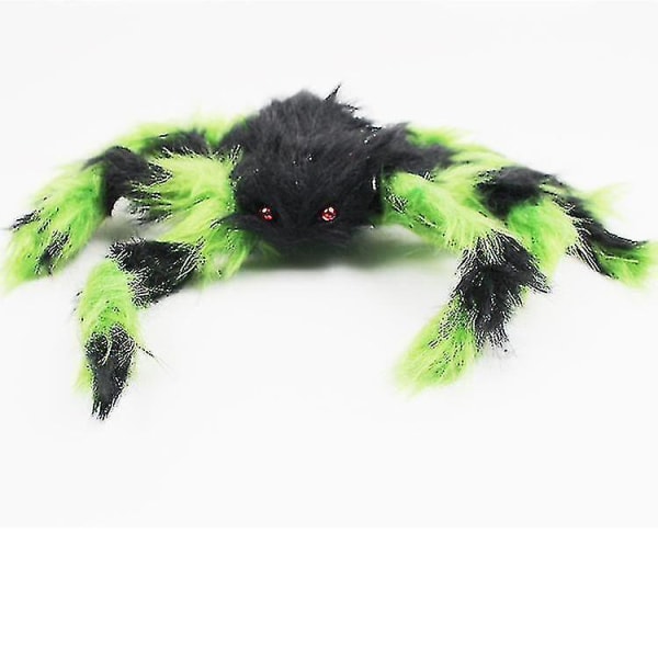 Spindel Plyschleksak Halloweenfest Läskig Dekoration Green
