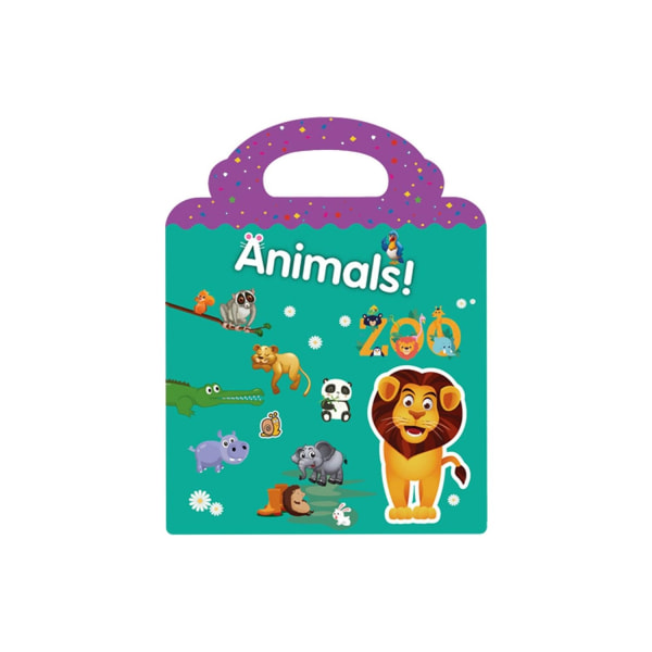 Återanvändbar barnklistermärkebok för tidigt lärande Bärbar lekaktivitetsbok Leksaksdjur
