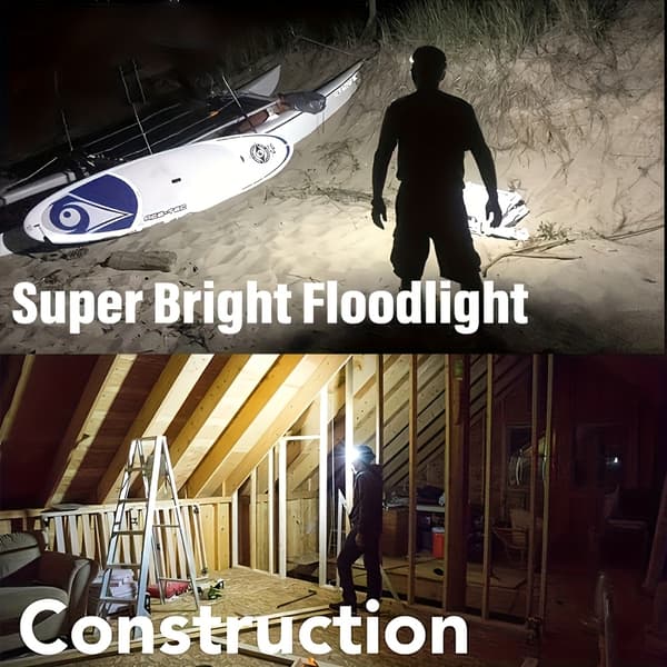 2 stk. Genopladelige COB Sensor Fiske Pandelamper, 5 Belysningsindstillinger 1COB+1COB