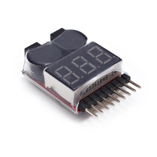2st Batterimonitor Larmtestare Checker Lågspänningssummer med LED-indikator för 1-8 S Lipo Life Limn Li-ion batteri