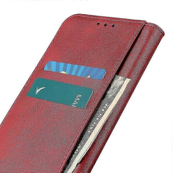 Til iPhone 17 Pro Max Etui Split Læder Flip Wallet Telefon Cover Red