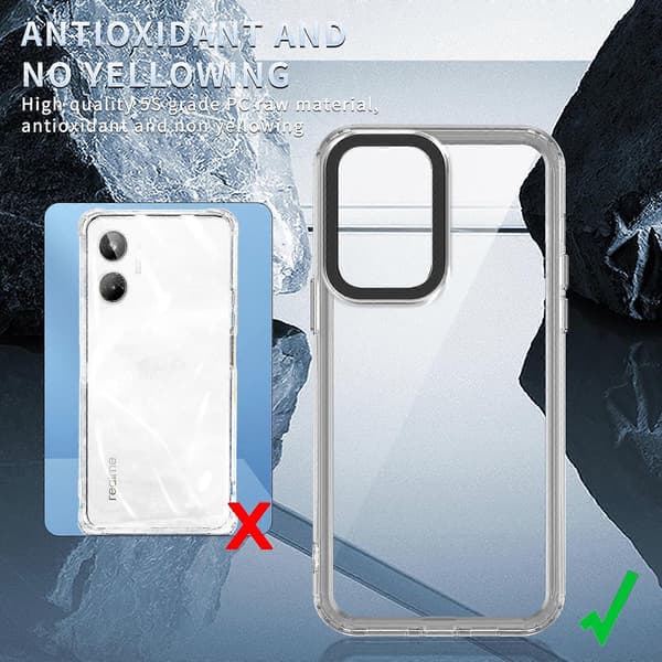Akryl+TPU-deksel for Realme 10 4G Transparent Purple