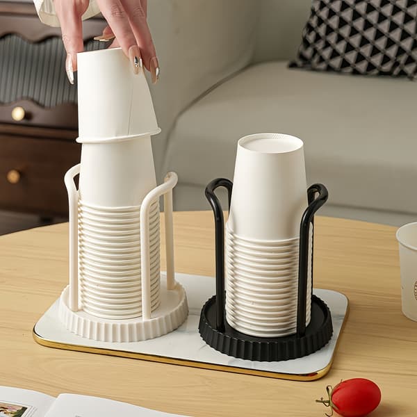 Justerbar Plastik Kopholder Multifunktionel Kaffe Te Organizer Pladsbesparende White