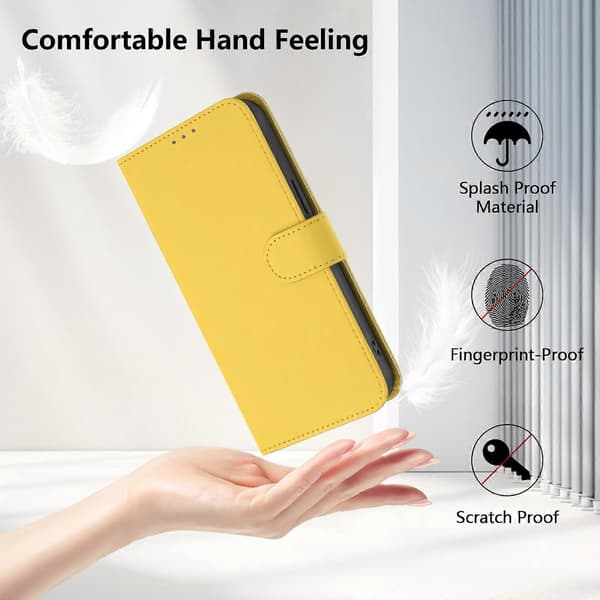 PU-deksel i solid farge for TCL 505 Lemon Yellow