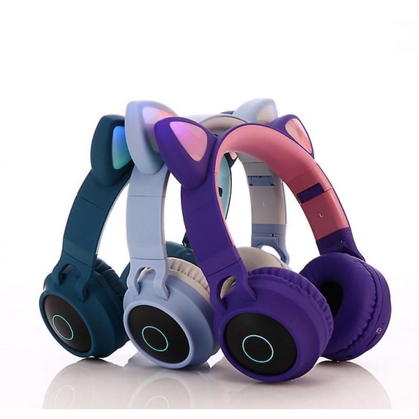 Trådlösa hörlurar för katter, Bluetooth hörlurar, barn, vuxna (blå och grå)