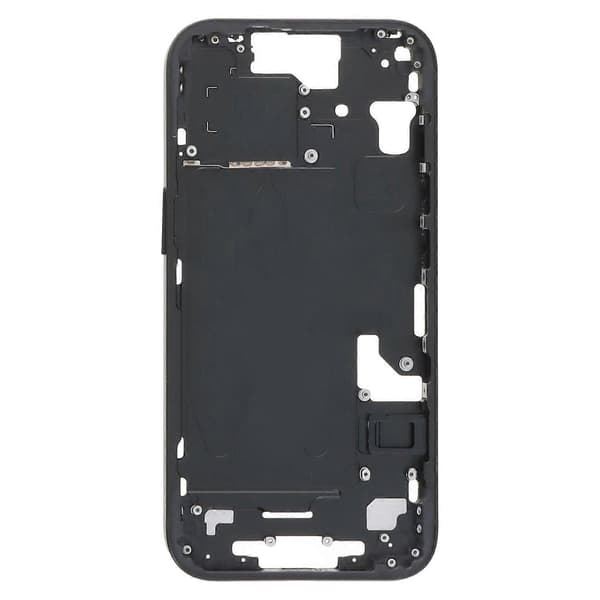 Midtramme-ramme for iPhone 15 med sideknapper + kortbrett Black CE EU Version