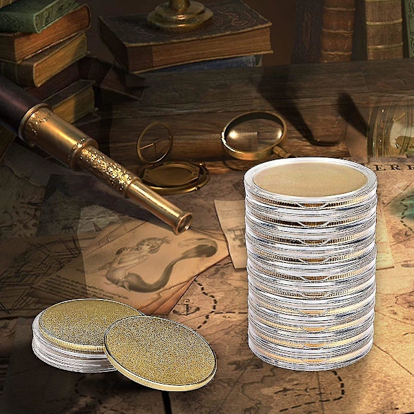 10 stk Blanke, Graveringsblanker Mønter, 40 mm Diameter Med Akrylbeskyttelsesboks (messing)