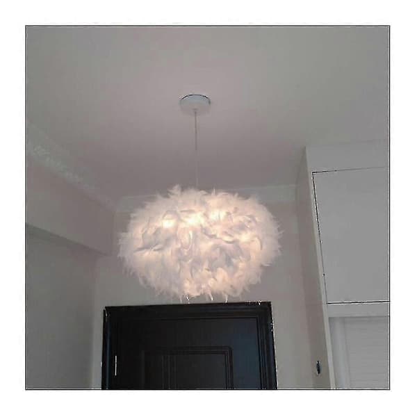 Hvit fjærlysestake E27 40w - diameter 45cm
