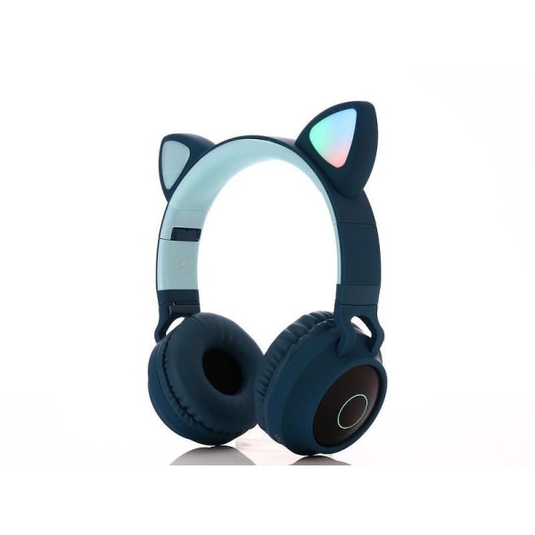 Cute Cat Bluetooth 5.0 hörlurar, himmelsblå