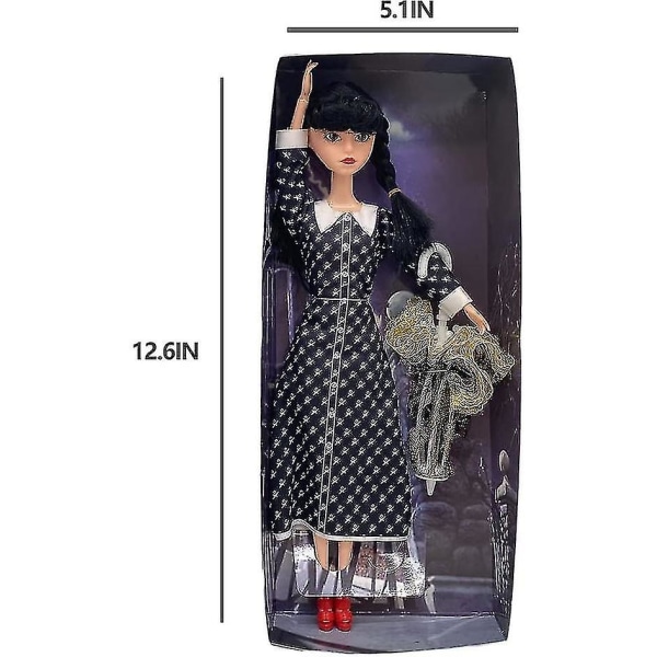 Onsdag Addams Dolls Plyschleksaker, Made To Move Onsdags Adams Dolls For Kids Polka dot skirt