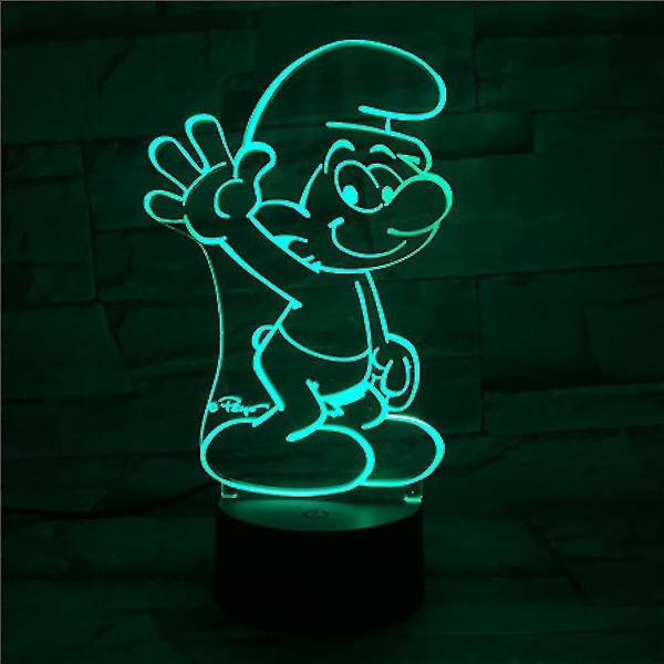 Smurf USB 3d Animation Light Atmosphere Led Lampa