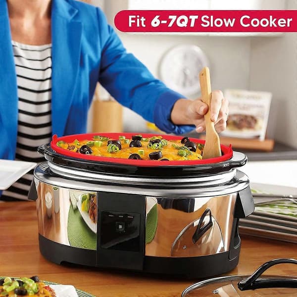 Quart Slow Cooker Liner, Liners Passer Kompatibel med Liners (Rød)