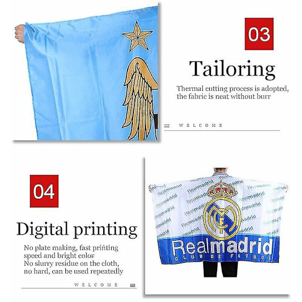 Real Madrid Flagga (VM 2022) (100% Polyester och Storlek 86*138)