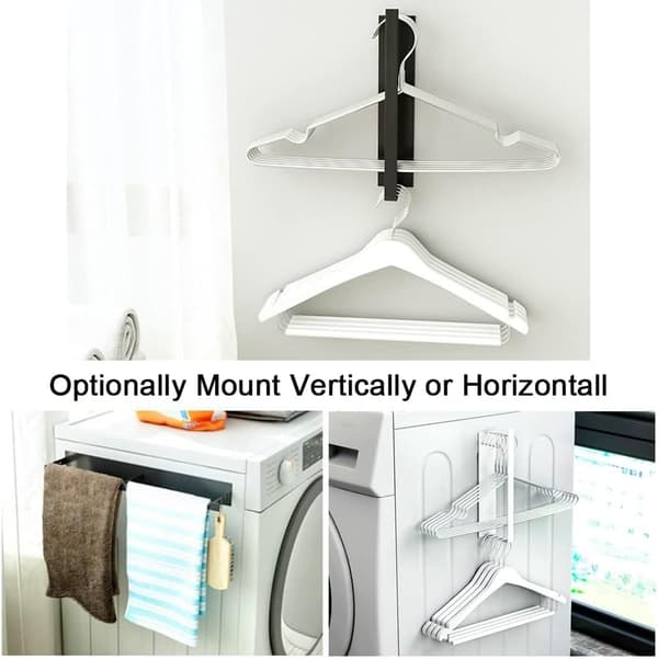 {YM}Magnetic Hanger Storage Rack, Washing Machine Hanger Storage Rack, Hanger Rack 25L×8W, White White