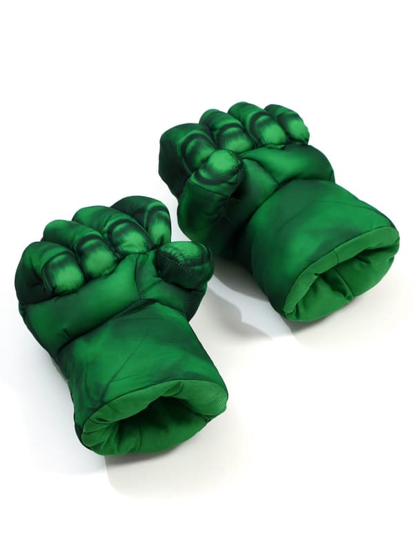Superhjältehandskar för barn, gröna nävar, svart mask, medium stretchtyg Green One-size