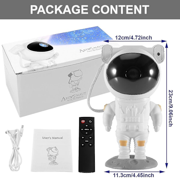 Stjerneprojektor Galakse Nattlys Astronaut Stjerne Nebel Tak Led Lampe Med Fjernkontroll